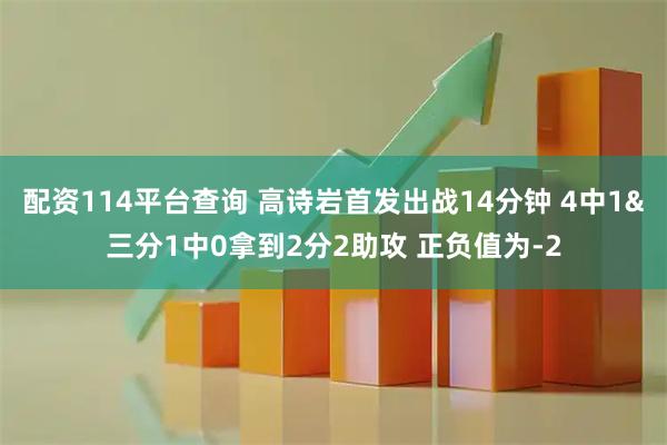配资114平台查询 高诗岩首发出战14分钟 4中1&三分1中0拿到2分2助攻 正负值为-2